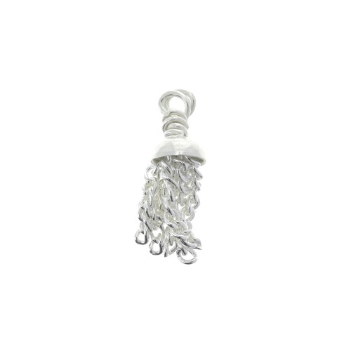 Pendentif petit pompon chaînette 15 mm - Argent 925 x1