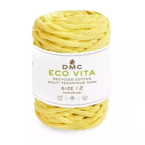 Bobine de cordon DMC 4 mm coton recyclé pour macramé - Eco Vita 12 - Vanille x55m