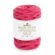 Bobine de cordon DMC 4 mm coton recyclé pour macramé - Eco Vita 12 - Fuchsia x55m