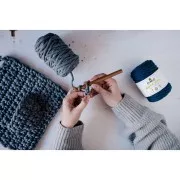 Bobine de cordon DMC 4mm coton recyclé pour macramé - Eco Vita 12 Bleu Marine x55m