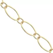 Chaîne maille fantaisie alternée (1x1) 4 mm en Gold filled (or laminé) x 50 cm