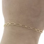 Chaîne maille fantaisie alternée (1x1) 4 mm en Gold filled (or laminé) x 50 cm