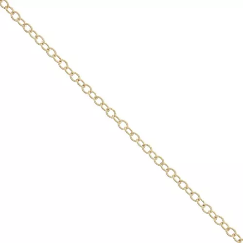 Chaîne maille forçat ronde maillon strié 1.9 mm en Gold Filled (or laminé)  x50 cm