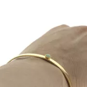 Bracelet serti 5x170 mm pour cabochon rond fond plat 4 mm - Doré à l'or fin x1