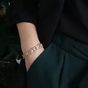 Cymbal - Perle en métal pour perles Chevron Beads 11x9.5 mm Sostis Doré à l'or fin x1