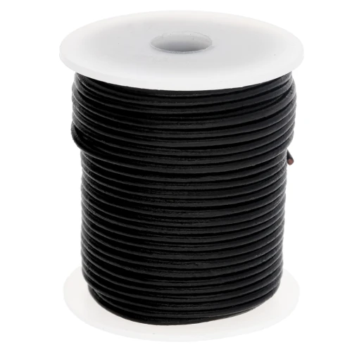 Cordon cuir 2 mm Noir x 25 m
