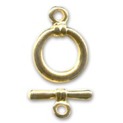 Fermoir T 14,5 mm doré à l'or fin x1
