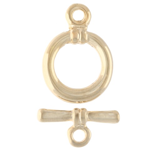 Fermoir T 14,5 mm doré à l'or fin x1