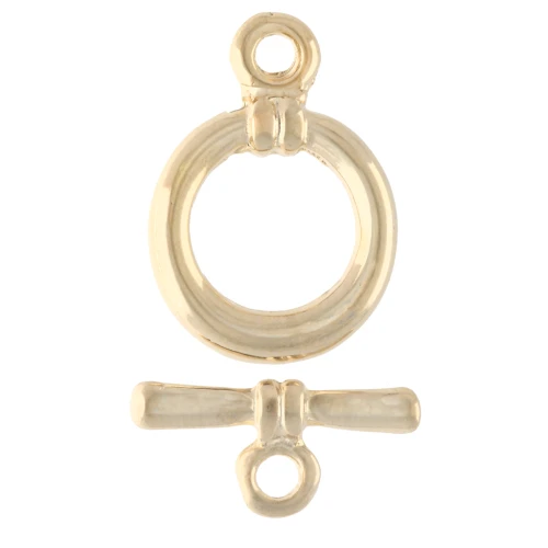 Fermoir T 14,5 mm doré à l'or fin x1