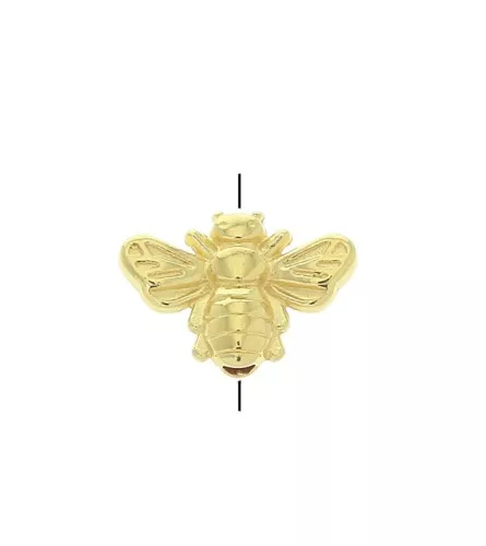 Perle abeille en zamac 9x12.5 mm - Doré à l'or fin x1