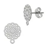 Clous d'oreilles rosaces avec un anneau fermé 11 mm - Acier inoxydable 304L x2