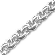 Chaîne en aluminium maille jaseron 4.5 mm rhodié x1m|raw }}
