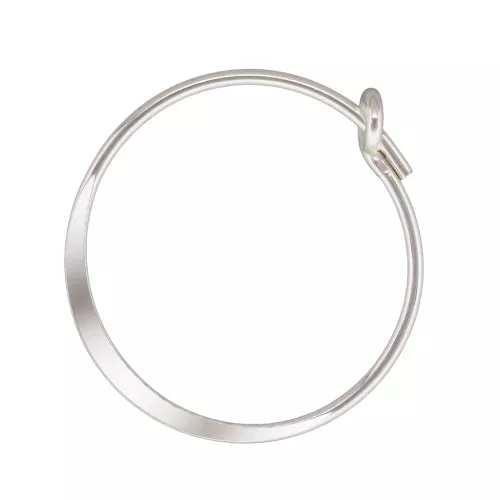 Créoles aplaties forme rondes à décorer 15 mm en Argent 925 x2