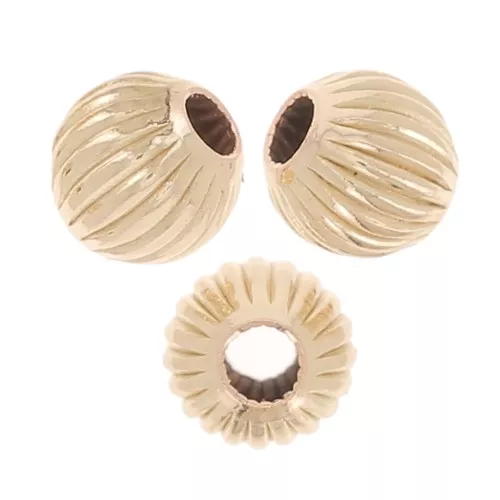 Perles rondes striées 2 mm - Gold filled (or laminé)  x10