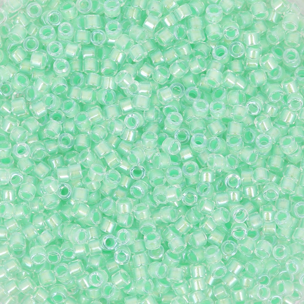 Miyuki Delicas 11/0 DB1707 Mint Pearl Lined Glacier Blue x8g Perles