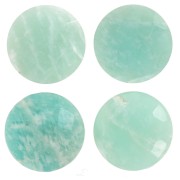 Perle facettée palet 12 mm pierre gemme Amazonite x1