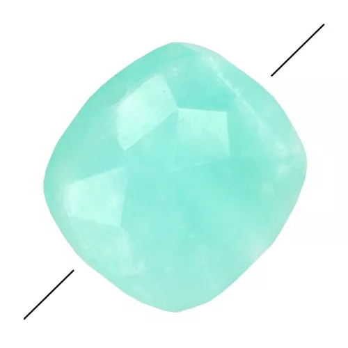 Perle facettée carrée 10 mm pierre gemme - Amazonite x1