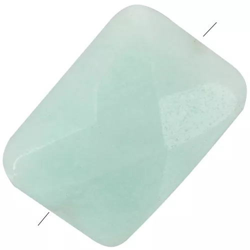 Perle facettée rectangle 14x10 mm pierre gemme Amazonite x1