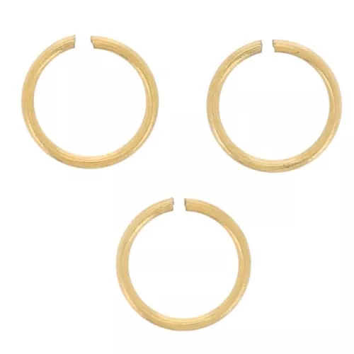 Anneaux ouverts 4x0.4 mm - Acier inoxydable 316L Doré x10
