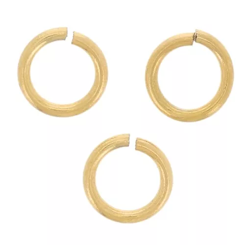Anneaux ouverts 4x0.6 mm - Acier inoxydable 316L Doré x10