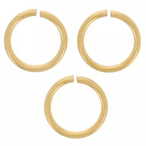 Anneaux ouverts 6x0.7 mm - Acier inoxydable 316L Doré x10