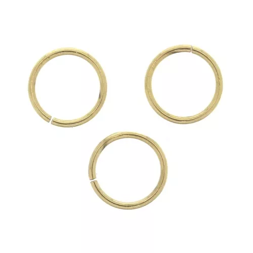 Anneaux ouverts 7x0.7 mm en Acier inoxydable 316L Doré x10