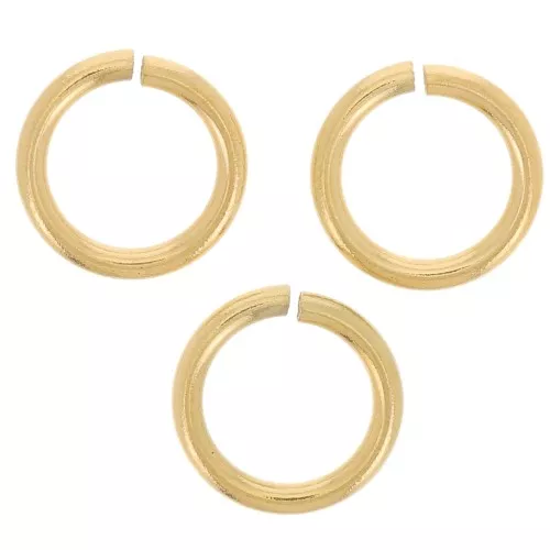 Anneaux ouverts 7x1 mm - Acier inoxydable 316L Doré x10