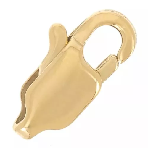 Fermoir mousqueton allongé 11 mm - Acier inoxydable 304L Doré x1