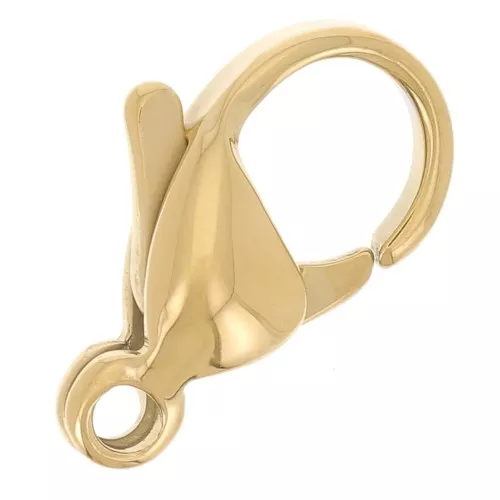 Fermoir mousqueton 12 mm - Acier inoxydable 304L Doré x1