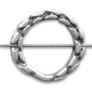 Anneau tressé percé 18 mm argenté vieilli x1|raw }}