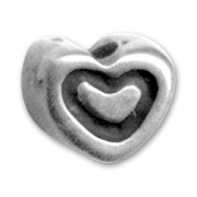 Coeurs 5 mm argenté vieilli x8