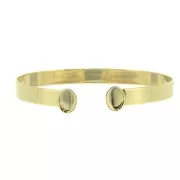 Bracelet serti 6x174 mm pour cabochon ovale fond plat 8x6 mm - Doré à l'or fin x1
