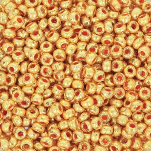 Perles rocailles Preciosa  9/0 2.5 mm - Doré Metallique x20g