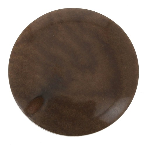 Perle de Tagua ronde aplatie 20 mm - Marron x1