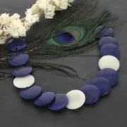 Perle de Tagua ronde aplatie 20 mm - Marron x1