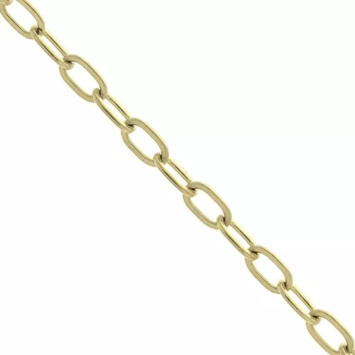 Chaîne maille Forçat rectangle 2.6 mm en Acier inoxydable 316L Doré x50cm
