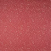 Tissu Popeline de coton Bio GOTS - Pois - Rouge brique - Blanc x50cm