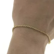 Chaîne maille Jaseron 2.3 mm en Acier inoxydable 316L Doré x50cm