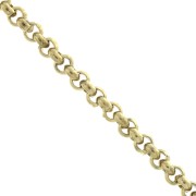 Chaîne maille Jaseron 3 mm en Acier inoxydable 316L Doré x50cm|raw }}