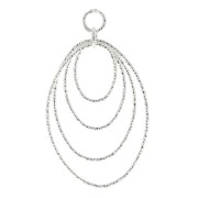 Pendentif ovale diamanté 35.5mm - Argent 925 x1