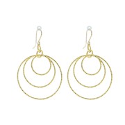 Pendentif rond diamanté  30mm Argent 925 Doré à l'or fin x1