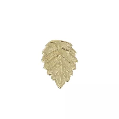 Élément feuille texturée à coller 7x5 mm - Gold filled (or laminé) x1