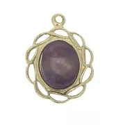 Pendentif fin ovale 16.5x12mm pour cabochon 8x6mm Gold filled (or laminé)  x1