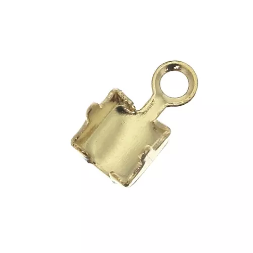 Embout pour chaîne strass 3 mm - Doré à l'or fin x1