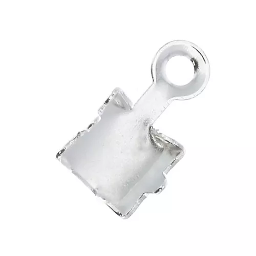 Embout pour chaîne strass 4 mm - Placage argent finx1
