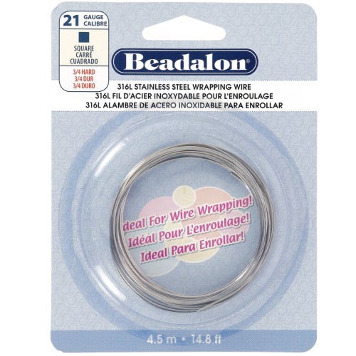 Fil Acier inox 316L carré 0.72 mm x4.5 m