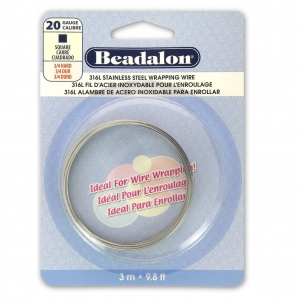 Fil carré 0.81 mm - Acier inoxydable 316L x3m