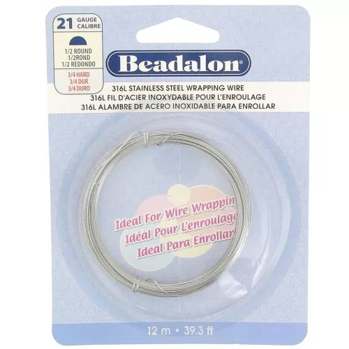 Fil demi-rond 0.72 mm - Acier inoxydable 316L x12m