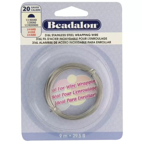 Fil demi-rond 0.81 mm - Acier inoxydable 316L x9m