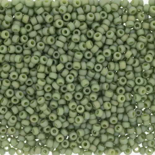Rocaille Miyuki 11/0 4698 - Opaque Glazed Pistachio Mat AB x8g